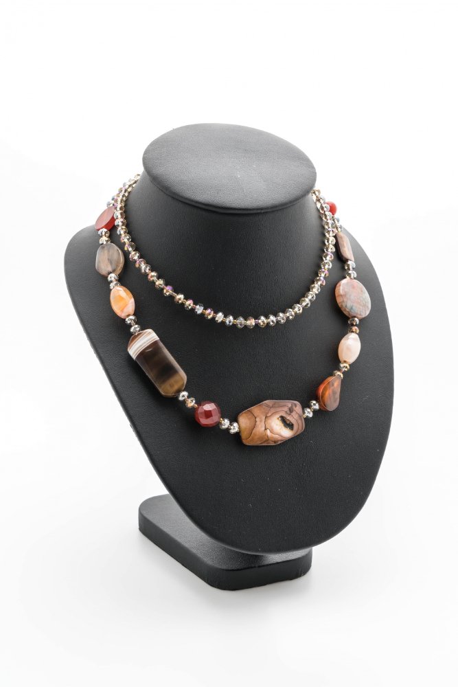 Multi stone beaded statement necklace